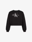 Calvin Klein Glitter Monologo Çocuk Siyah Sweatshirt Calvin Klein Glitter Monologo Çocuk Siyah Sweatshirt