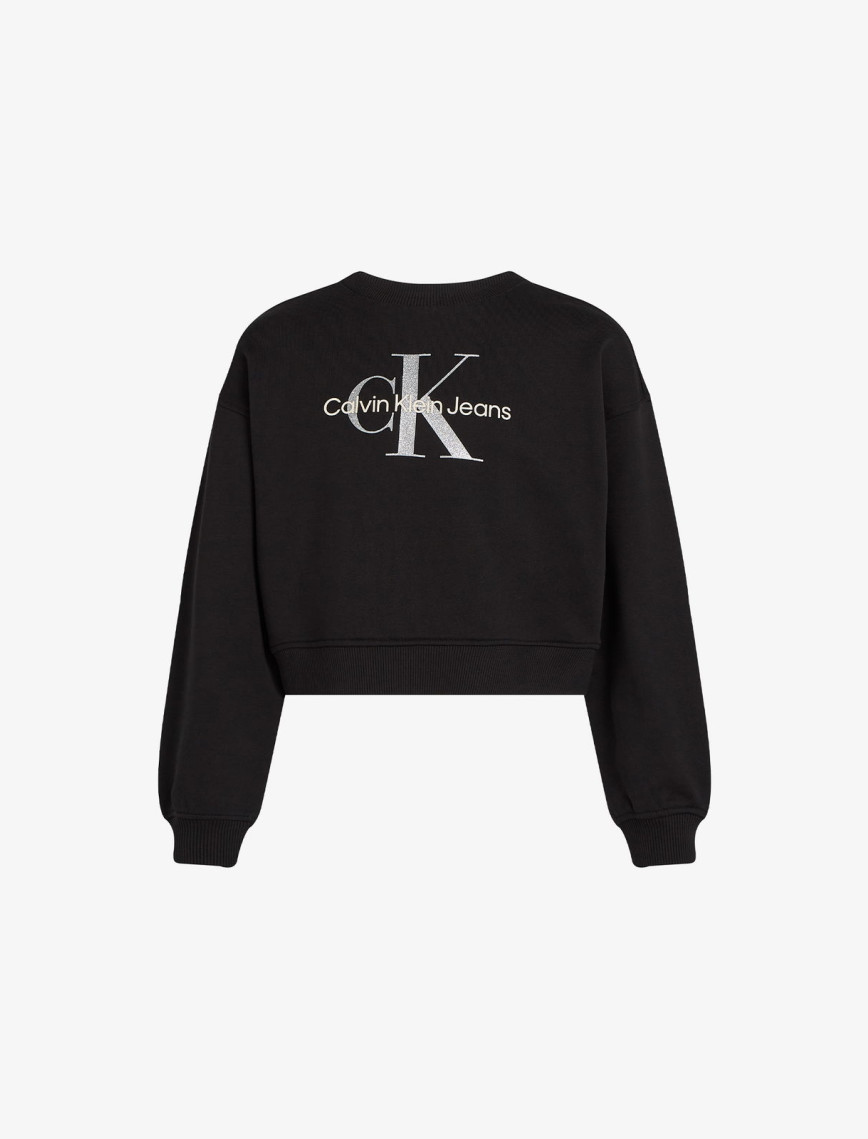 Calvin Klein Glitter Monologo Çocuk Siyah Sweatshirt Calvin Klein Glitter Monologo Çocuk Siyah Sweatshirt
