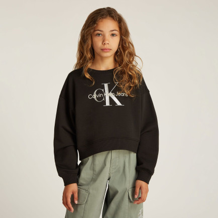 Calvin Klein Glitter Monologo Çocuk Siyah Sweatshirt Calvin Klein Glitter Monologo Çocuk Siyah Sweatshirt