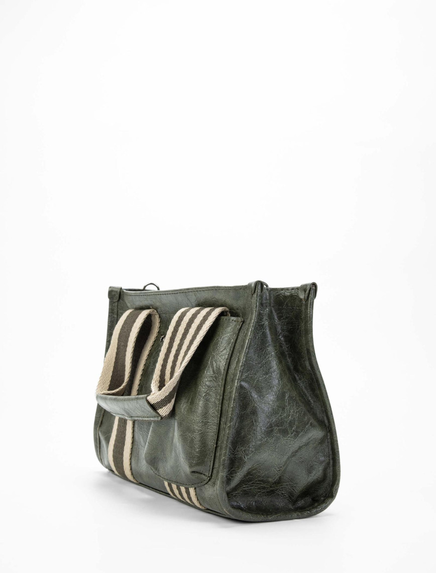 Tamer Tanca Kadın Vegan Haki Rugan Omuz Çanta