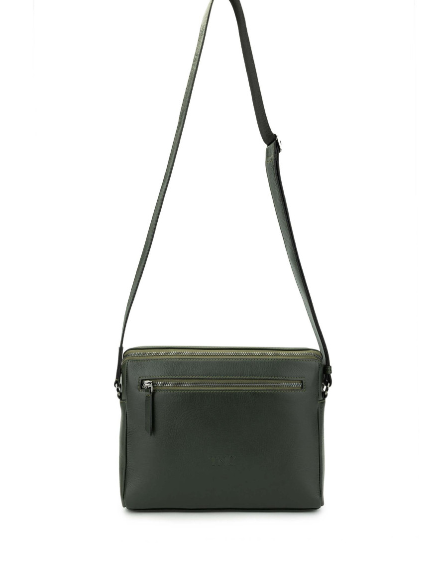 Tamer Tanca Erkek Hakiki Deri Yeşil Postacı Çanta