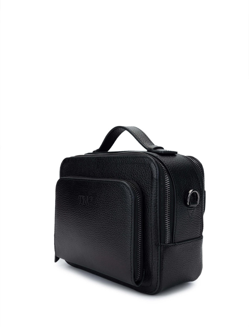 Tamer Tanca Erkek Hakiki Deri Siyah Floter Postacı Çanta Tamer Tanca Erkek Hakiki Deri Siyah Floter Postacı Çanta