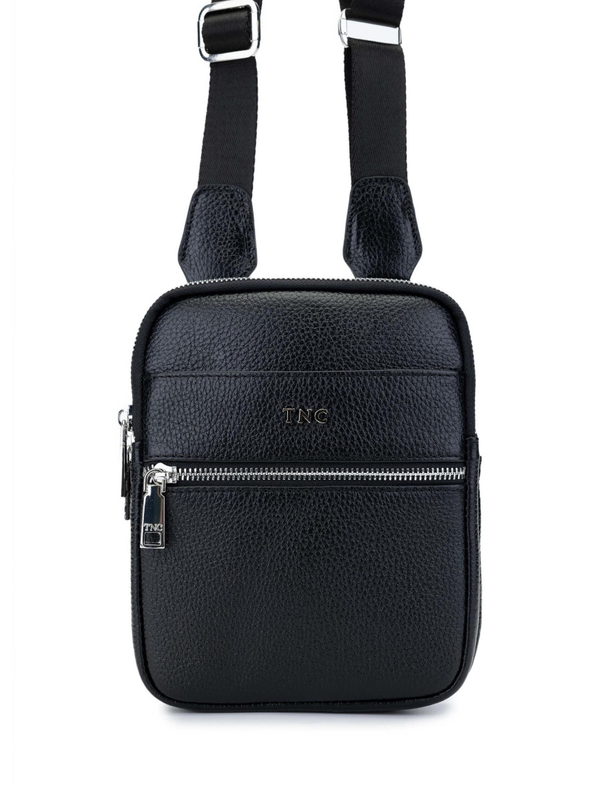 Tamer Tanca Erkek Hakiki Deri Siyah Postacı Çanta