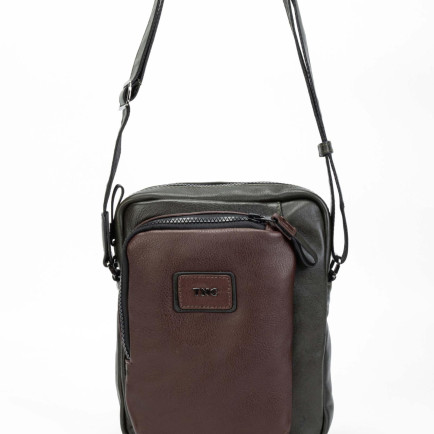 Tamer Tanca Erkek Hakiki Deri Yeşil/Kahverengi Postacı Çanta