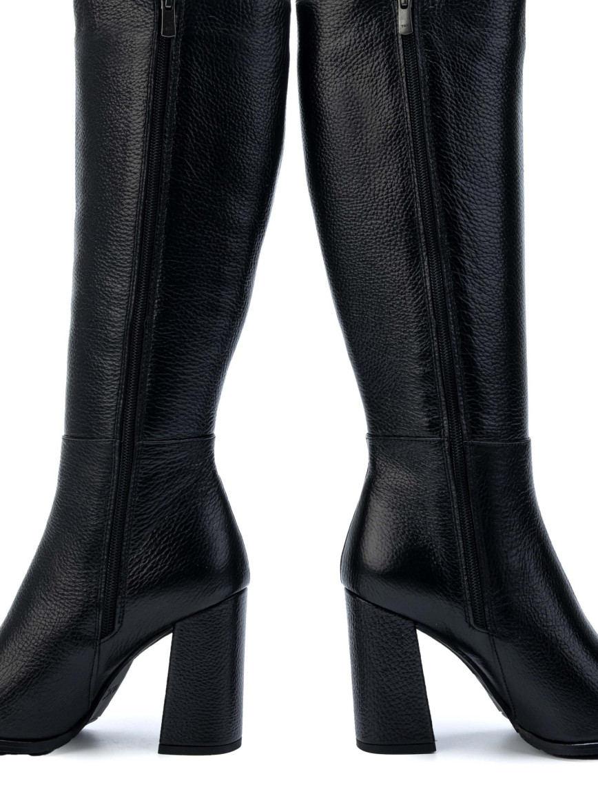 Tamer Tanca Kadın Hakiki Deri Siyah Floter Klasik Çizme Tamer Tanca Kadın Hakiki Deri Siyah Floter Klasik Çizme