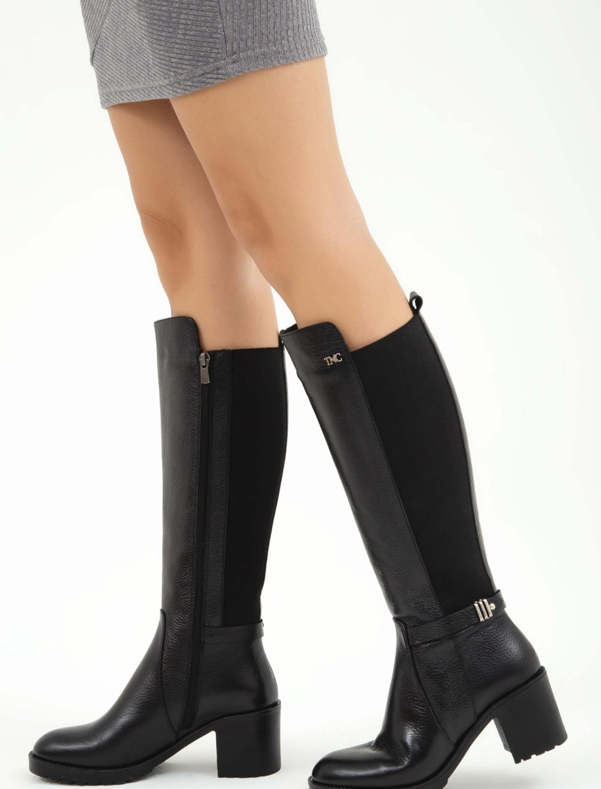Tamer Tanca Kadın Hakiki Deri Siyah Çizme Tamer Tanca Kadın Hakiki Deri Siyah Çizme