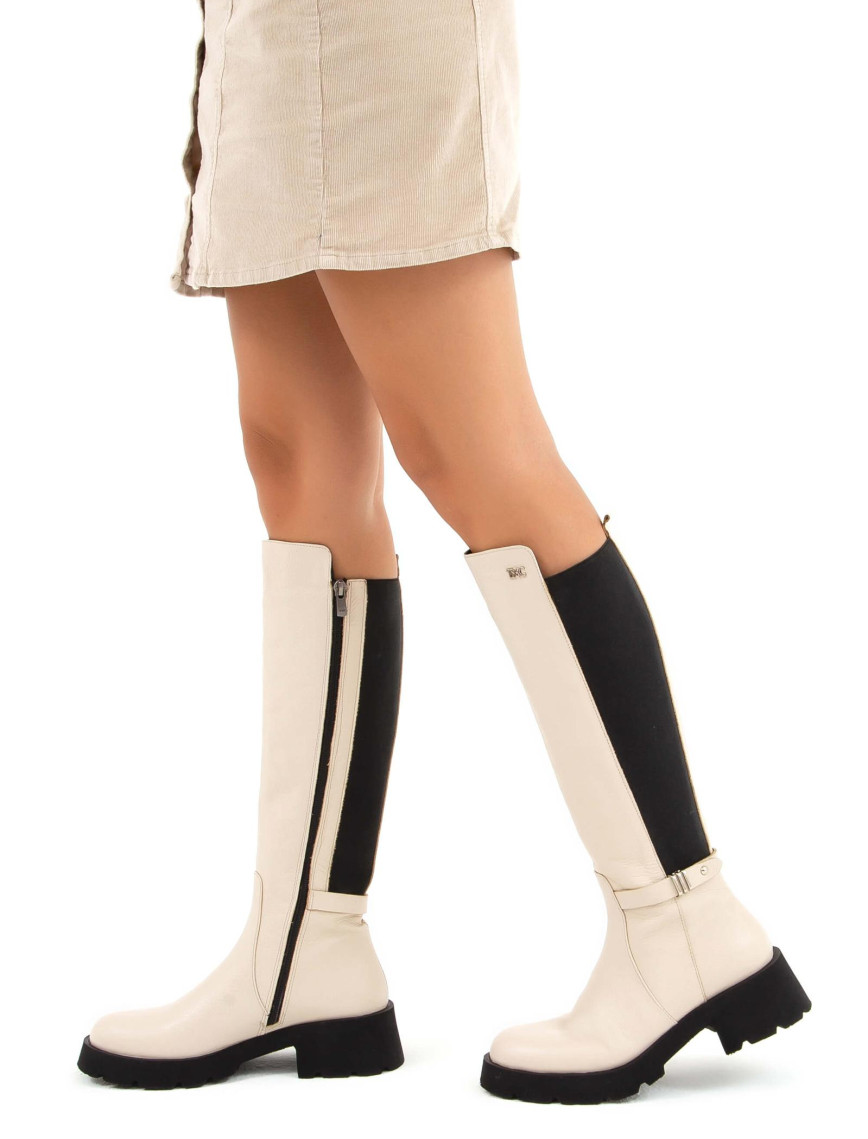 Tamer Tanca Kadın Hakiki Deri Bej Casual Çizme