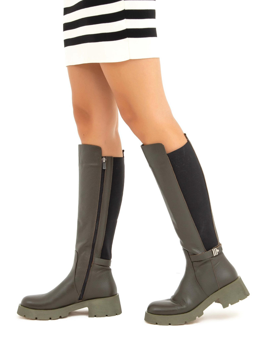 Tamer Tanca Kadın Hakiki Deri Yeşil Casual Çizme