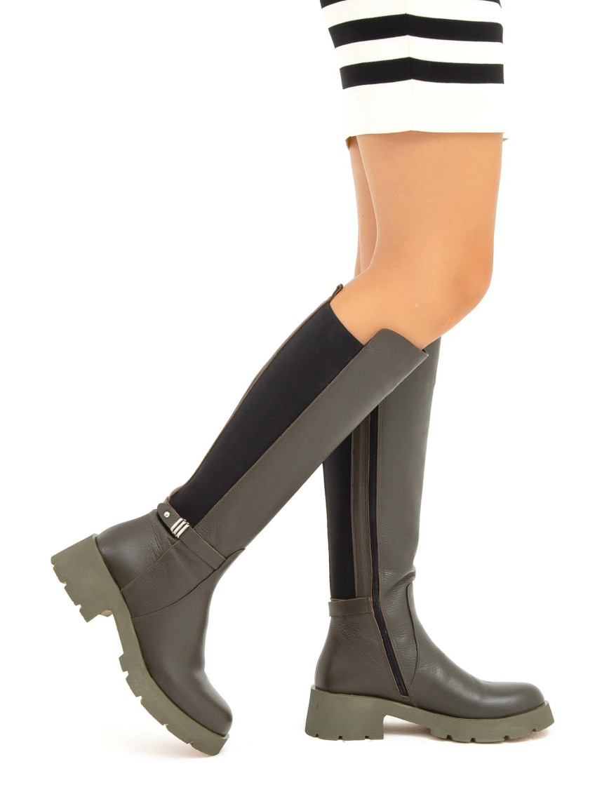 Tamer Tanca Kadın Hakiki Deri Yeşil Casual Çizme