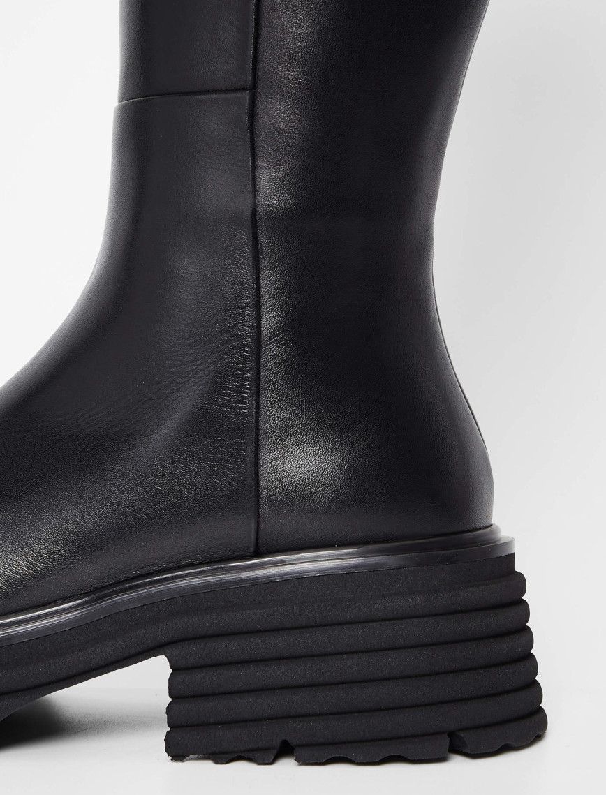 Tamer Tanca Kadın Hakiki Deri Siyah Deri Casual Çizme Tamer Tanca Kadın Hakiki Deri Siyah Deri Casual Çizme