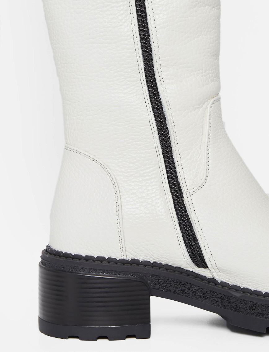 Tamer Tanca Kadın Hakiki Deri Kırık Beyaz Casual Çizme