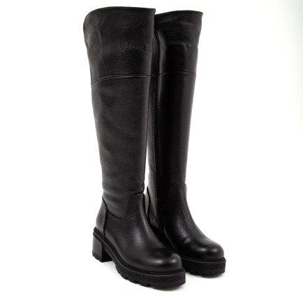 Tamer Tanca Kadın Hakiki Deri Siyah Floter Casual Çizme