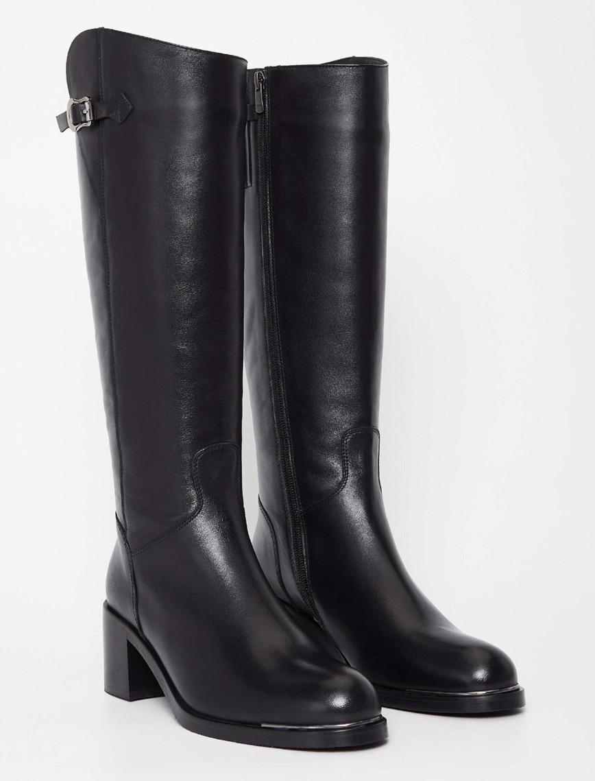 Tamer Tanca Kadın Hakiki Deri Siyah Deri Casual Çizme Tamer Tanca Kadın Hakiki Deri Siyah Deri Casual Çizme