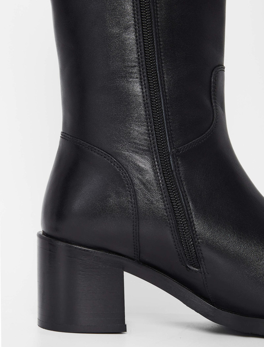 Tamer Tanca Kadın Hakiki Deri Siyah Deri Casual Çizme Tamer Tanca Kadın Hakiki Deri Siyah Deri Casual Çizme