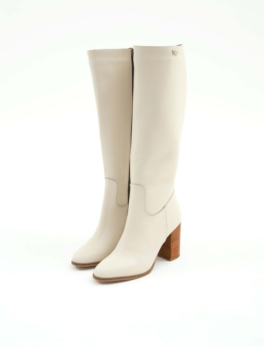Tamer Tanca Kadın Hakiki Deri Bej Floter Klasik Çizme Tamer Tanca Kadın Hakiki Deri Bej Floter Klasik Çizme