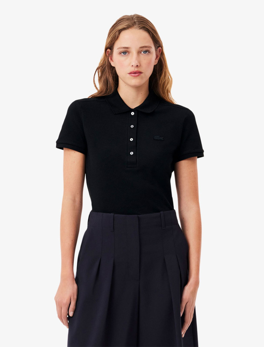 Lacoste L.12.D Kadın Slim Fit Siyah Polo Lacoste L.12.D Kadın Slim Fit Siyah Polo