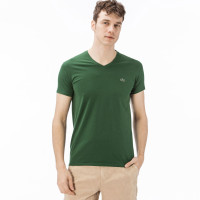 Lacoste Erkek Slim Fit V Yaka Yeşil T-Shirt Lacoste Erkek Slim Fit V Yaka Yeşil T-Shirt