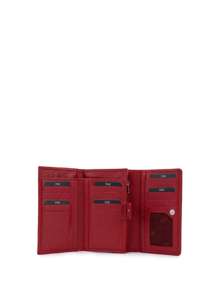 Tamer Tanca Kadın Hakiki Deri Kırmızı Cüzdan Cuzdan