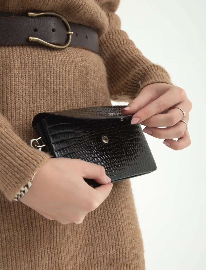 Tamer Tanca Kadın Hakiki Deri Siyah Kroko Günlük Cuzdan Tamer Tanca Kadın Hakiki Deri Siyah Kroko Günlük Cuzdan