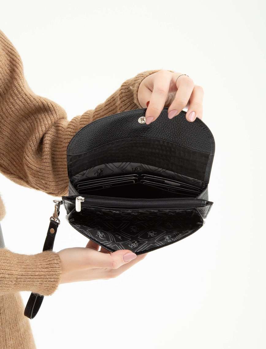 Tamer Tanca Kadın Hakiki Deri Siyah Kroko Günlük Cuzdan Tamer Tanca Kadın Hakiki Deri Siyah Kroko Günlük Cuzdan