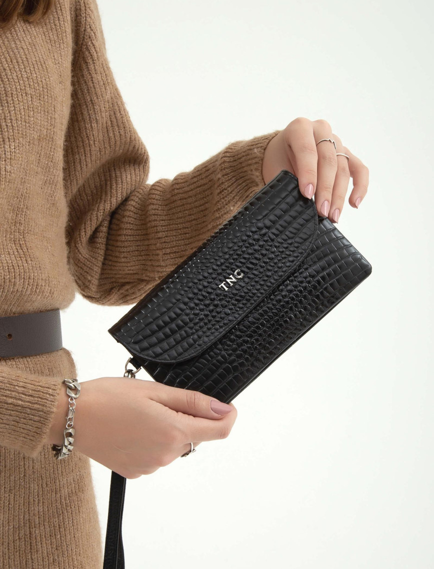 Tamer Tanca Kadın Hakiki Deri Siyah Kroko Günlük Cuzdan Tamer Tanca Kadın Hakiki Deri Siyah Kroko Günlük Cuzdan