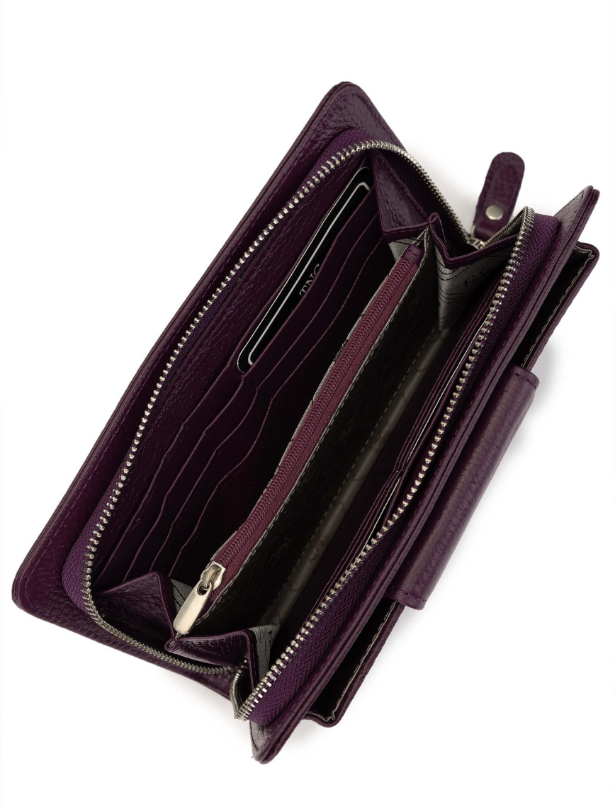 Tamer Tanca Kadın Hakiki Deri Mor Günlük Cuzdan