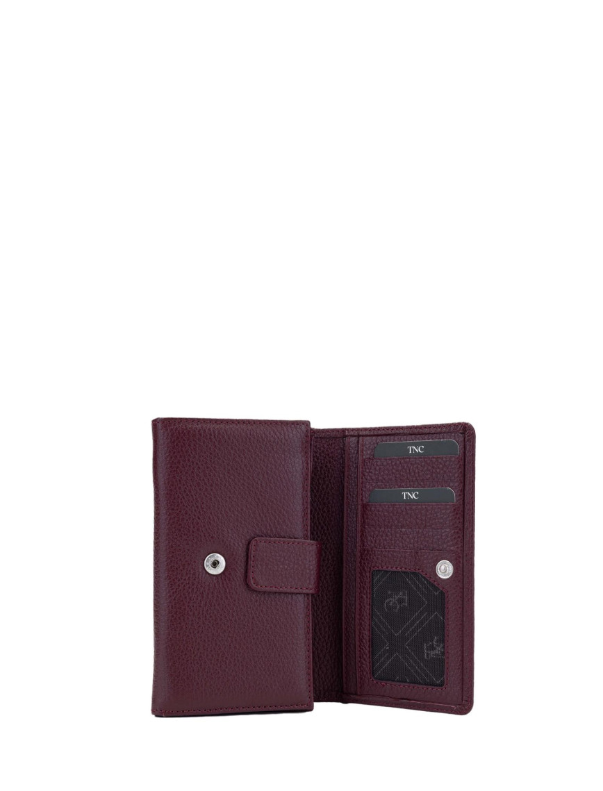 Tamer Tanca Kadın Hakiki Deri Bordo Cüzdan Cuzdan