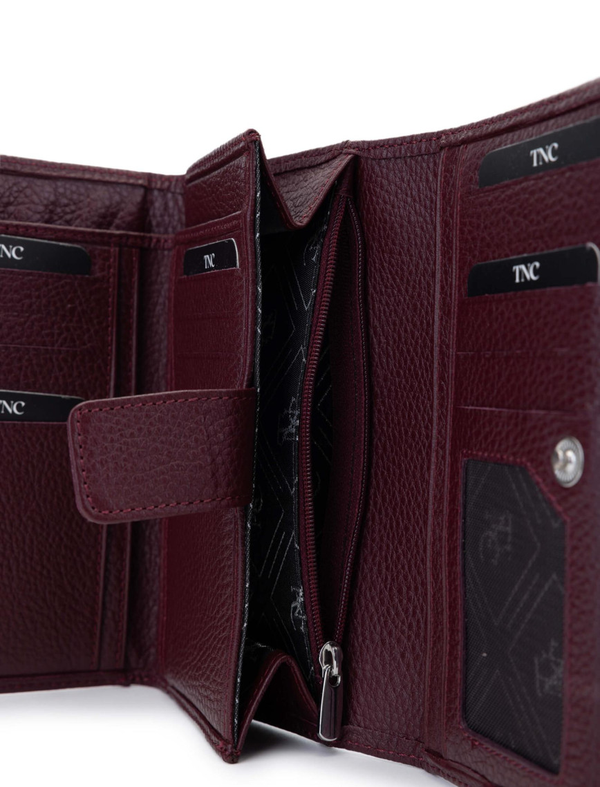 Tamer Tanca Kadın Hakiki Deri Bordo Cüzdan Cuzdan