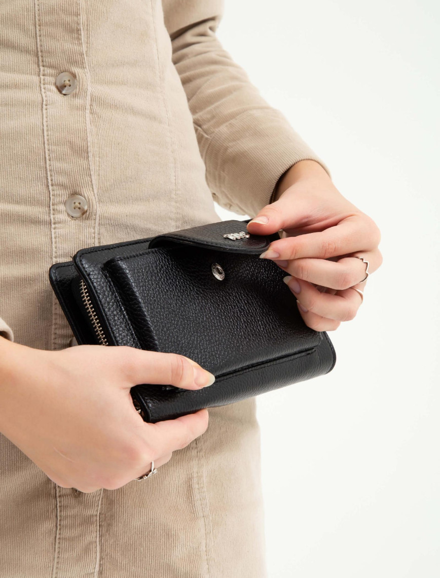 Tamer Tanca Kadın Hakiki Deri Siyah Günlük Cuzdan