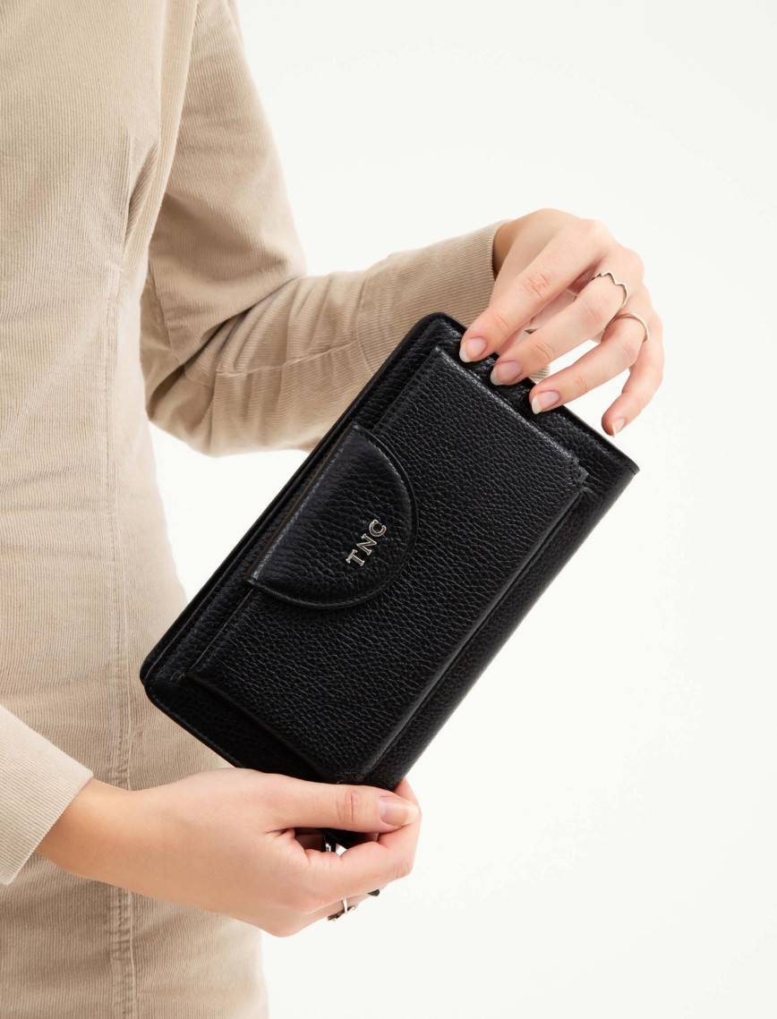 Tamer Tanca Kadın Hakiki Deri Mor Günlük Cuzdan