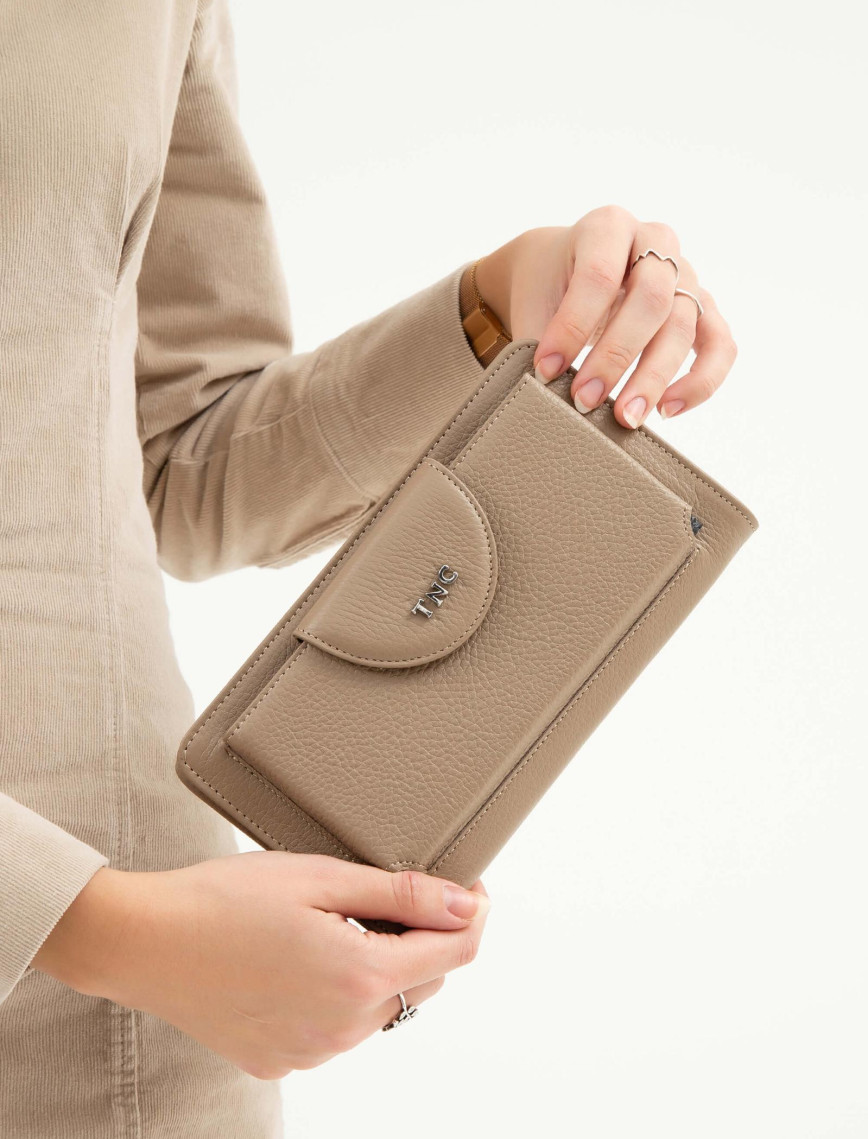 Tamer Tanca Kadın Hakiki Deri Mor Günlük Cuzdan