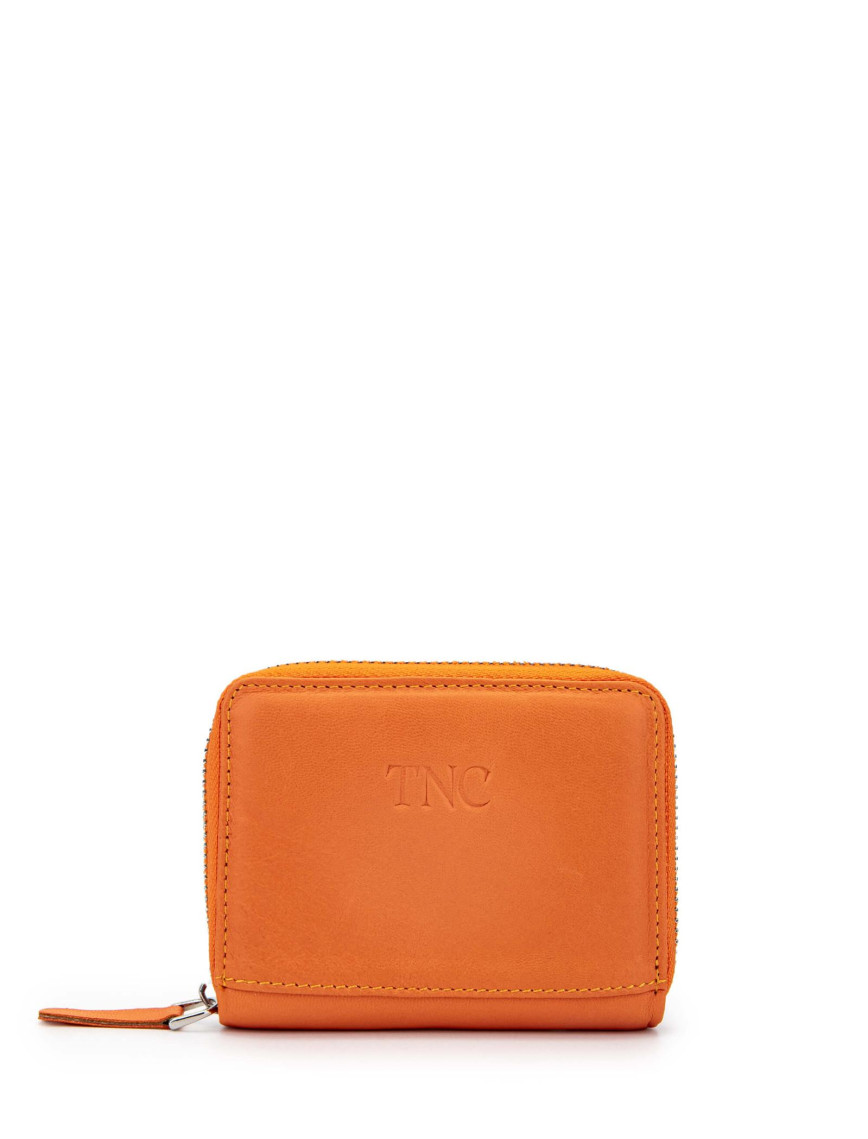 Tamer Tanca Unisex Hakiki Deri Turuncu Kartlık