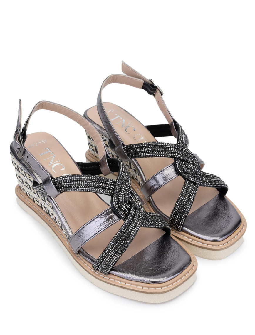 Tamer Tanca Kadın Hakiki Deri Siyah Topuklu Sandalet