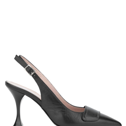 Tamer Tanca Kadın Hakiki Deri Siyah Deri Topuklu Sandalet