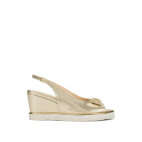 Tamer Tanca Kadın Hakiki Deri Altın Topuklu Sandalet