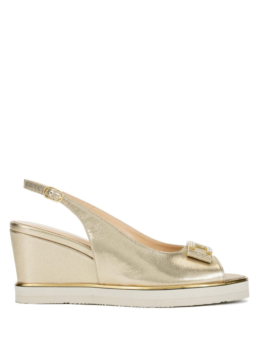 Tamer Tanca Kadın Hakiki Deri Altın Topuklu Sandalet