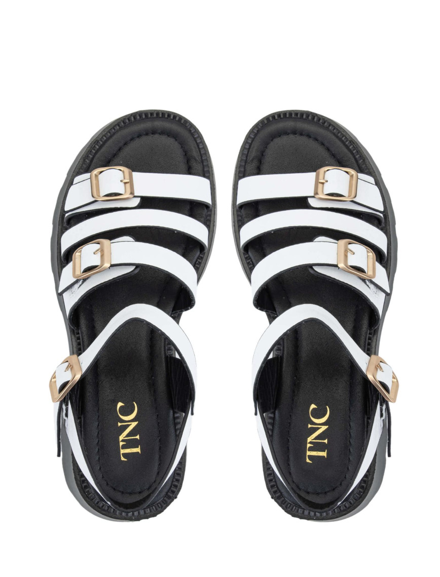 Tamer Tanca Kadın Hakiki Deri Beyaz Topuklu Sandalet Tamer Tanca Kadın Hakiki Deri Beyaz Topuklu Sandalet