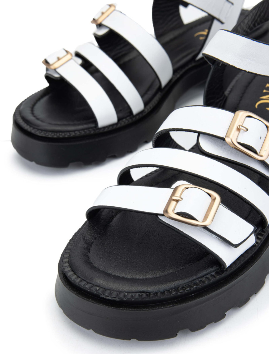 Tamer Tanca Kadın Hakiki Deri Beyaz Topuklu Sandalet Tamer Tanca Kadın Hakiki Deri Beyaz Topuklu Sandalet