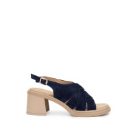 Tamer Tanca Kadın Hakiki Deri Lacivert Süet Topuklu Sandalet