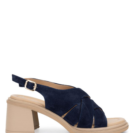 Tamer Tanca Kadın Hakiki Deri Lacivert Süet Topuklu Sandalet Tamer Tanca Kadın Hakiki Deri Lacivert Süet Topuklu Sandalet