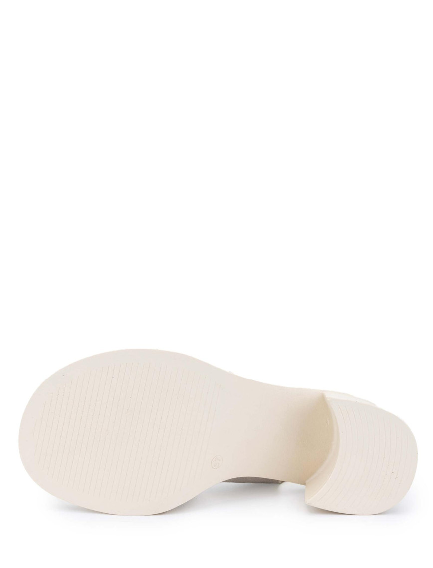 Tamer Tanca Kadın Hakiki Deri Bej Süet Topuklu Sandalet