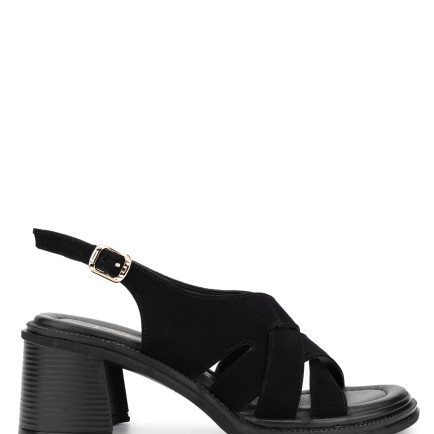 Tamer Tanca Kadın Hakiki Deri Siyah Süet Topuklu Sandalet Tamer Tanca Kadın Hakiki Deri Siyah Süet Topuklu Sandalet