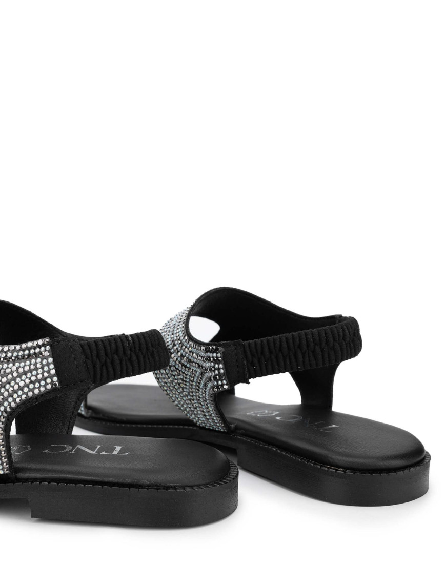 Tamer Tanca Kadın Hakiki Deri Siyah Düz Sandalet Tamer Tanca Kadın Hakiki Deri Siyah Düz Sandalet