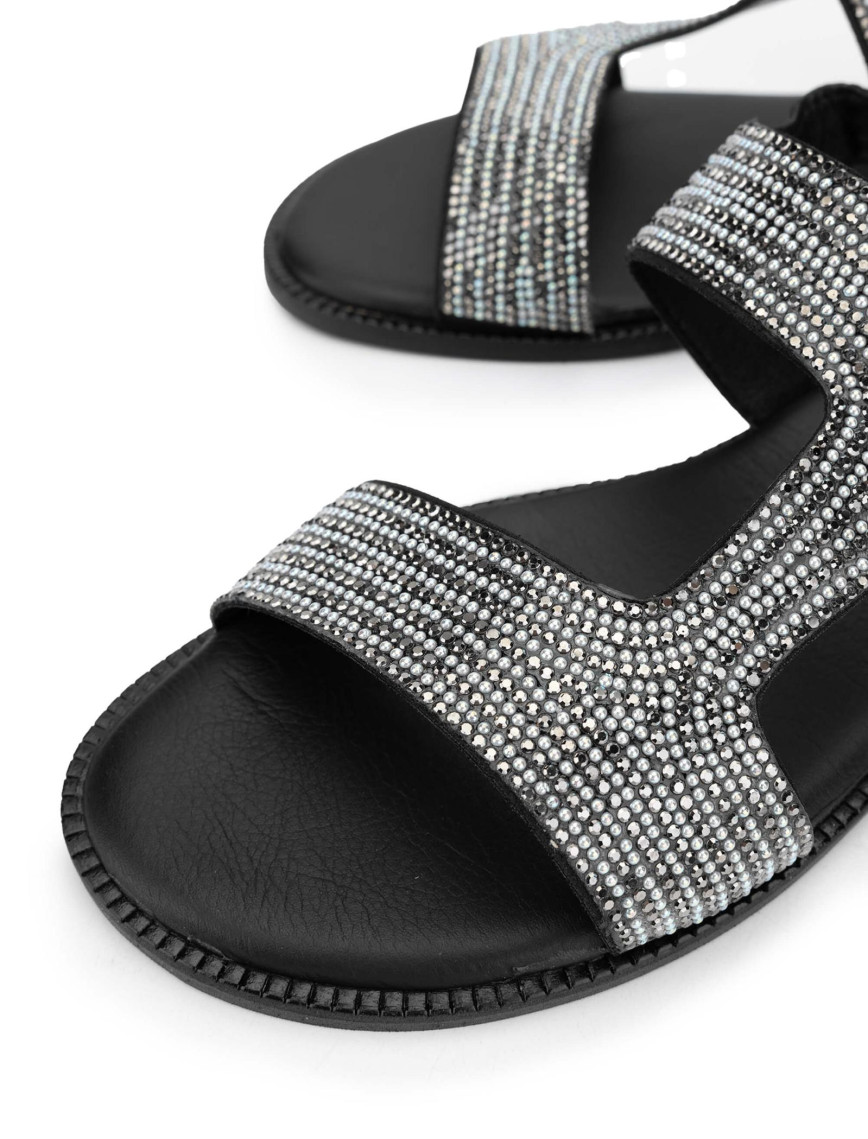 Tamer Tanca Kadın Hakiki Deri Siyah Düz Sandalet Tamer Tanca Kadın Hakiki Deri Siyah Düz Sandalet