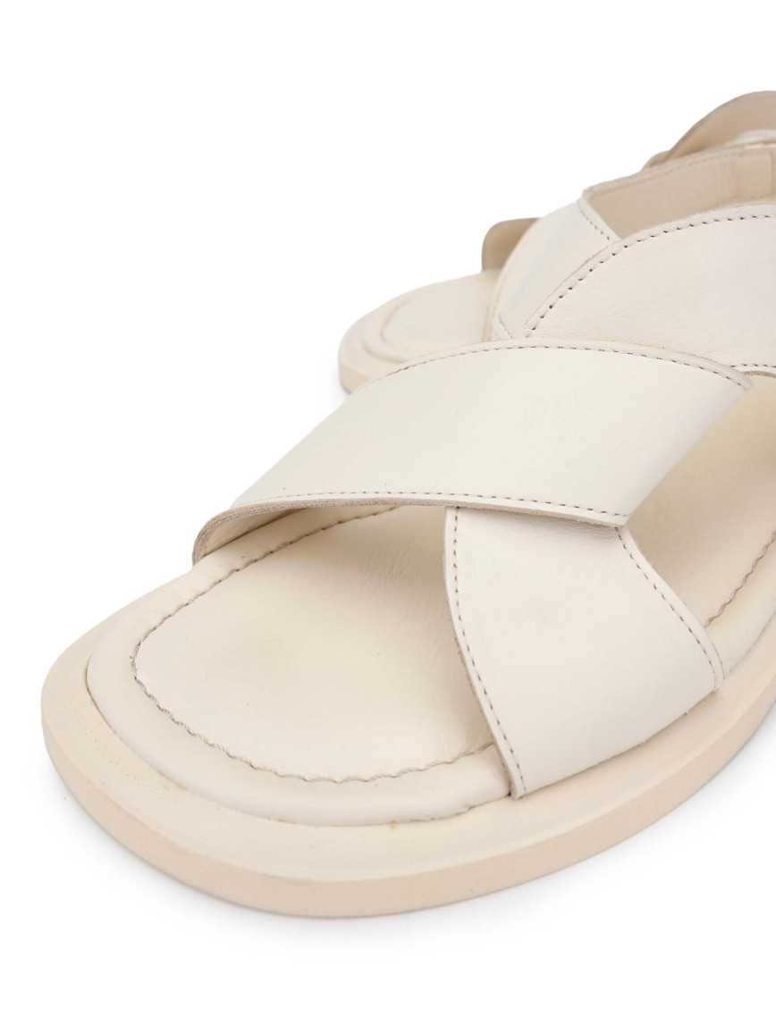 Tamer Tanca Kadın Hakiki Deri Bej Topuklu Sandalet