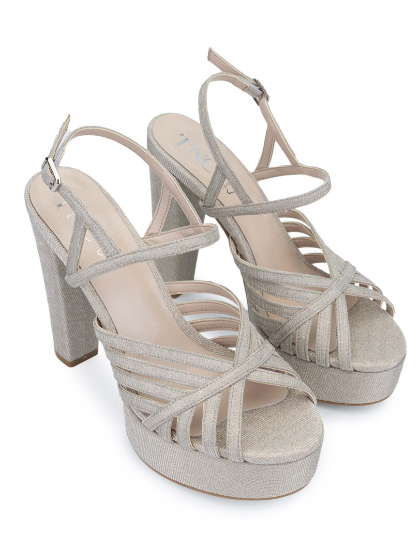 Tamer Tanca Kadın Vegan Gold Topuklu Sandalet Tamer Tanca Kadın Vegan Gold Topuklu Sandalet