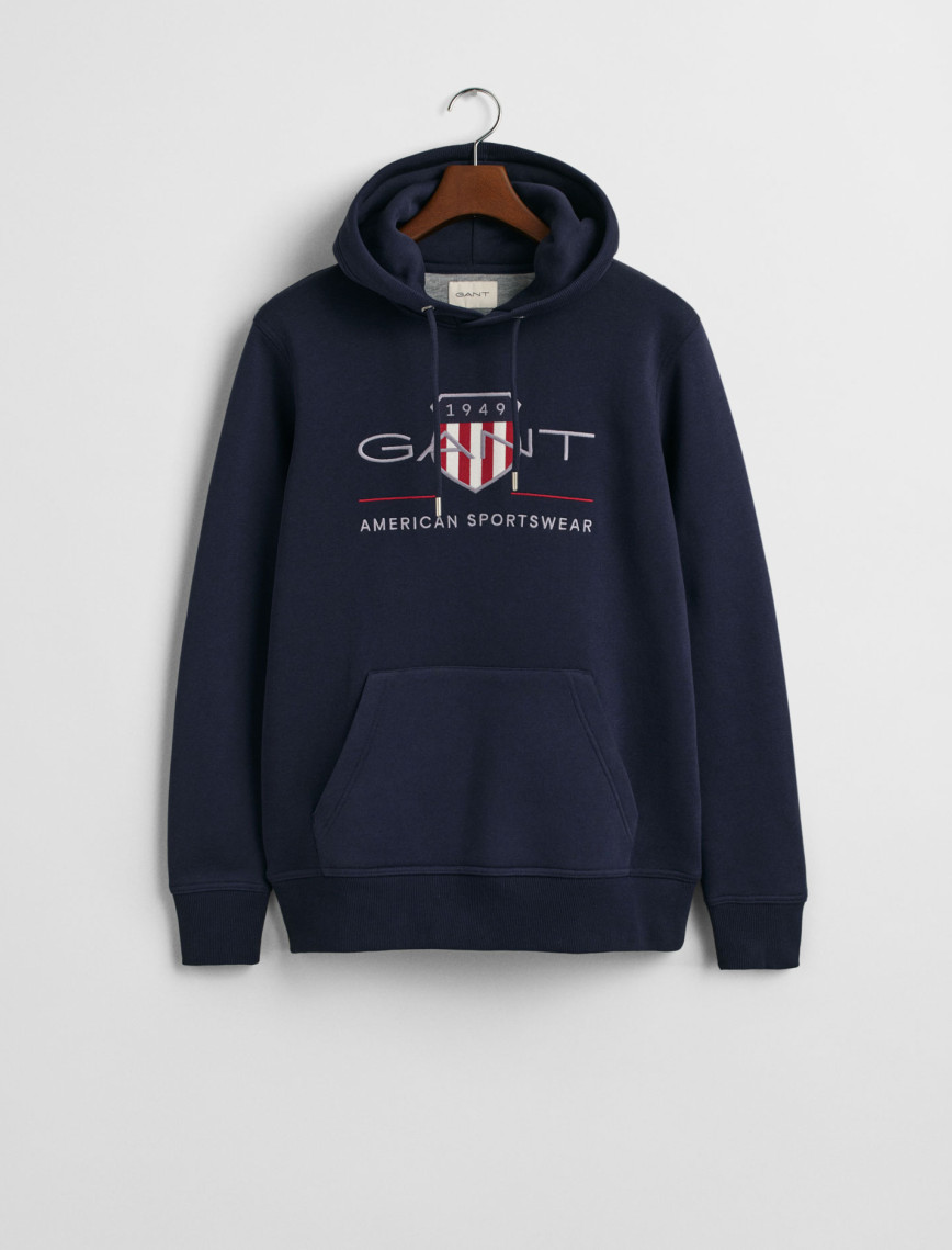 GANT Erkek Lacivert Regular Fit Kapüşonlu Logolu Sweatshirt GANT Erkek Lacivert Regular Fit Kapüşonlu Logolu Sweatshirt