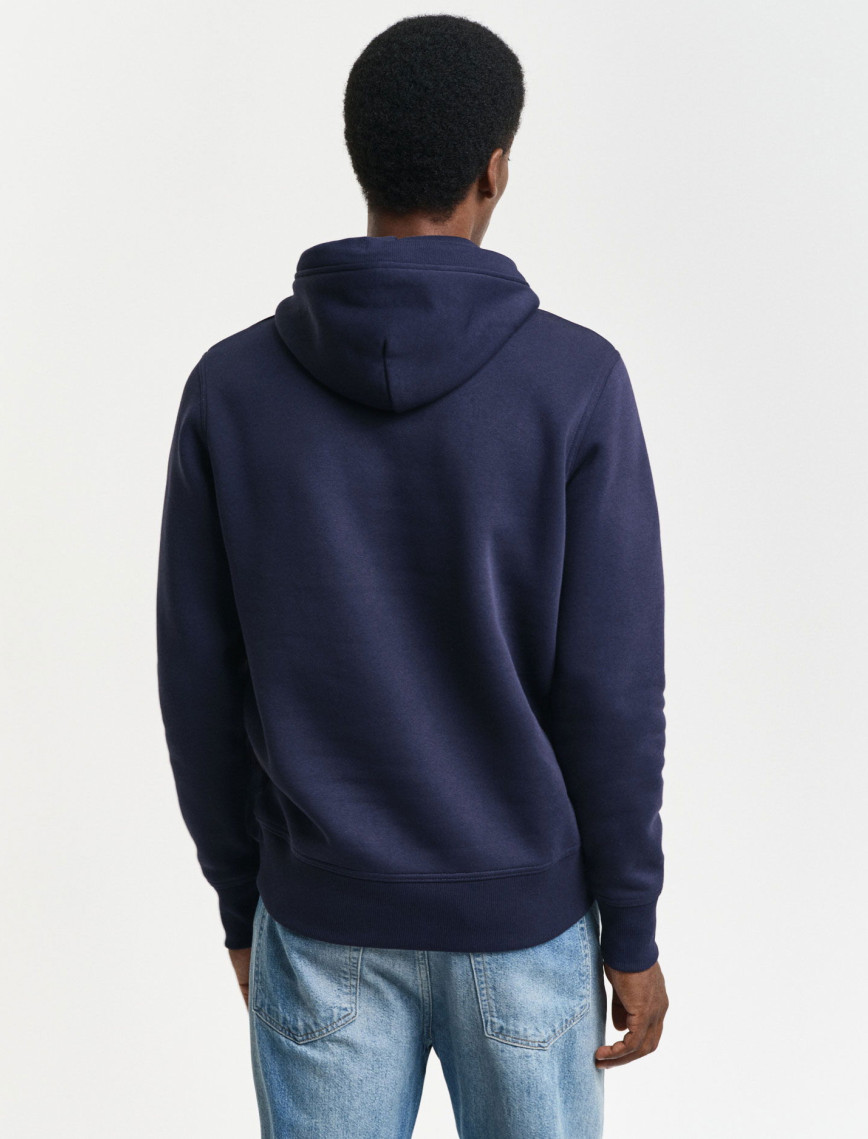 GANT Erkek Lacivert Regular Fit Kapüşonlu Logolu Sweatshirt GANT Erkek Lacivert Regular Fit Kapüşonlu Logolu Sweatshirt