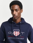 GANT Erkek Lacivert Regular Fit Kapüşonlu Logolu Sweatshirt GANT Erkek Lacivert Regular Fit Kapüşonlu Logolu Sweatshirt
