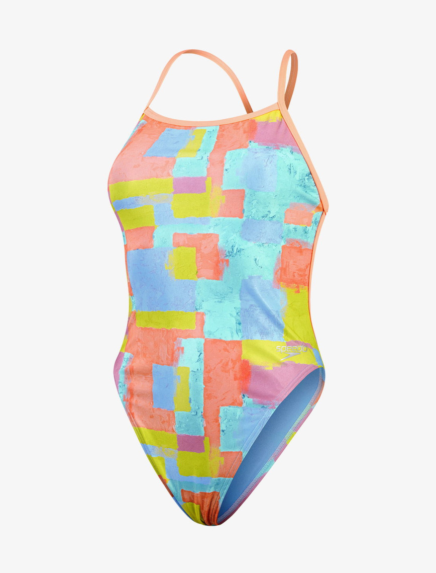 Speedo Allover Digital V-Back Kadın Renkli Mayo Speedo Allover Digital V-Back Kadın Renkli Mayo